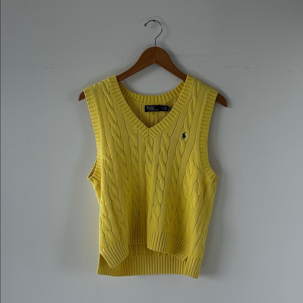 Ralph Lauren Yellow Cable Knit Vest